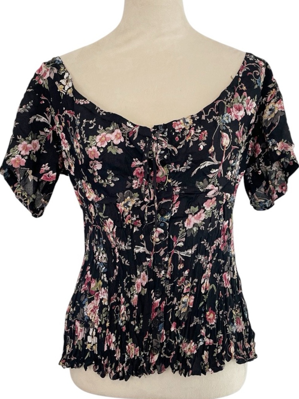 90s Neo Nostalgia Deadstock Rayon Floral Top NWT Medium Whimsigoth